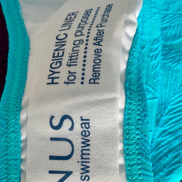 Venus bikini set NEW SUBTLE LEAF PRINT BRIGHT AQUA BLUE - Picture 14 of 15